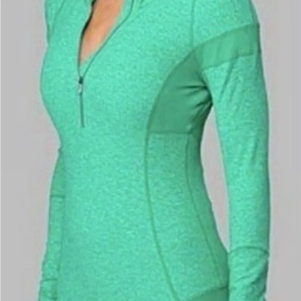 Lululemon Swifty Tech Half-Zip Teal Long Sleeve Top Size 4
